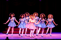 Miss Adelaide (Jenni Barber) and the Hot Box Girls perform “Bushel and a Peck” in Guys and Dolls.